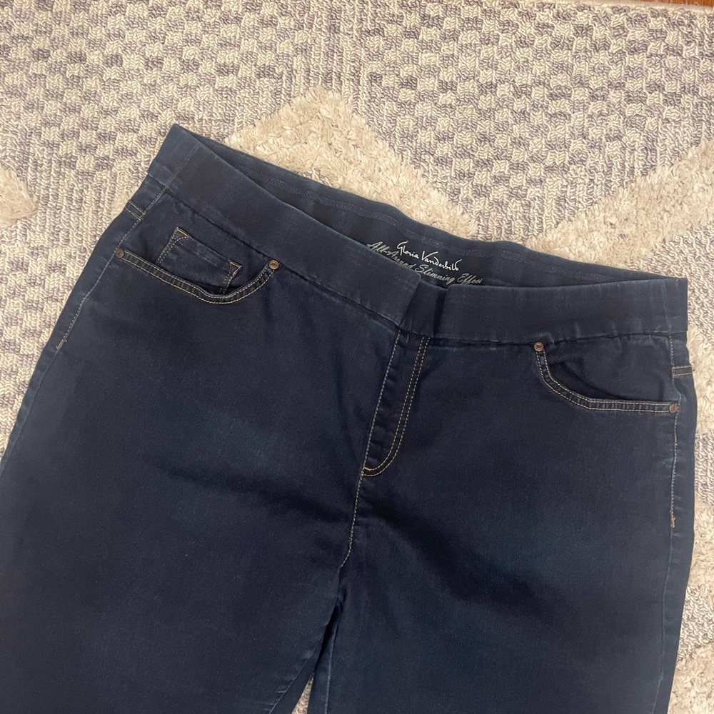 Gloria Vanderbilt All-Around Slimming Effect Dark Denim Jeans 20W Bootcut - Picture 2 of 5